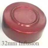 32mm Center Tear Infusion Vial Seals, Red, pk of 100
