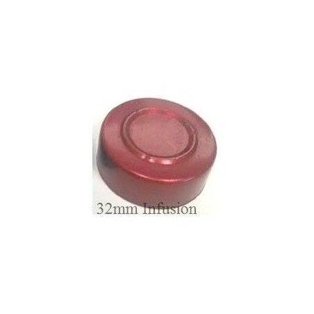 32mm Center Tear Infusion Vial Seals, Red, pk of 100