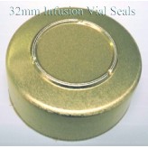 32mm Center Tear Infusion Vial Seals, Gold, pk of 100