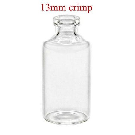 10mL Clear Serum Vials, 13mm crimp, 22x52mm, Ream of 204