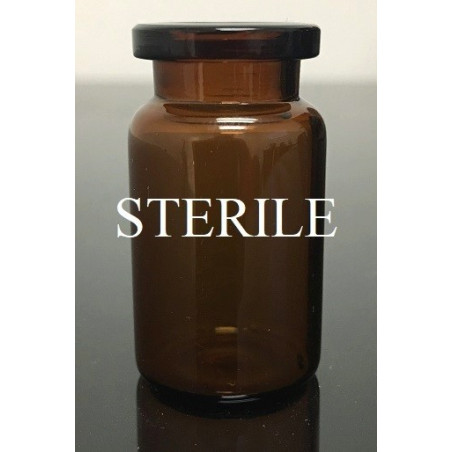 6mL (5ml shorty) Amber Sterile Open Vials, 22x40mm, Depyrogenated, Ream of 176 pieces