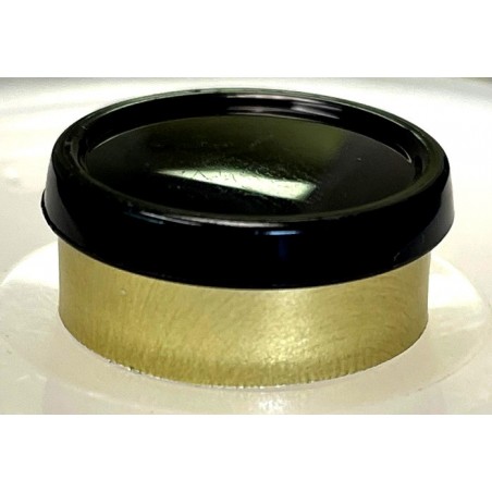 20mm Superior Flip Cap Vial Seals, Black on Gold, Pack of 100