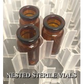 ISO 6R Amber Sterile Open Vials, Nested Tray of 96 pieces