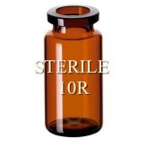 ISO 10R 10ml Amber Open Sterile Vial, Nested Tray of 96