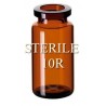 ISO 10R 10ml Amber Open Sterile Vial, Nested Tray of 96