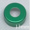 13mm Hole Punched Vial Seals, Green, bag 1000. Open face 13mm green aluminum vial seals. COmpare to Wheaton DWK W015698J