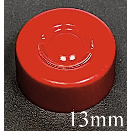 13mm Center Tear Vial Seals, Red, Pack of 100