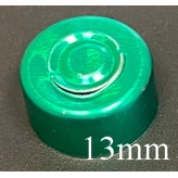 13mm Center Tear Vial Seals, Green, Pack of 100