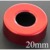 20mm Hole Punched Vial Seals, Red, Bag 1000
