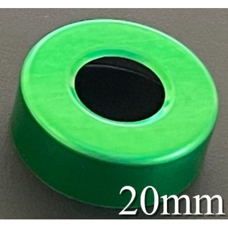 20mm Hole Punched Vial Seals, Green, Bag 1000 20mm Hole Punched Vial Seals, Green, Bag 1000