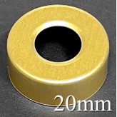 20mm Hole Punched Vial Seals, Gold, Bag 1000