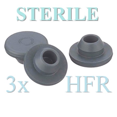 13mm Sterile Vial Stopper, Triple Bagged HFR, Round Bottom, Bag of 1,000