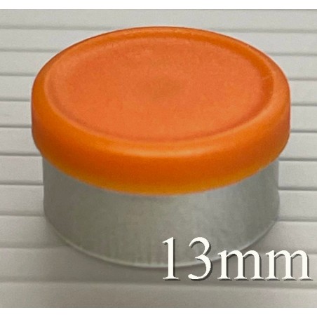 13mm Matte Flip Off Vial Seals, Rust Orange, Bag 1000 13mm Matte Flip Off Vial Seals, Rust Orange, Bag 1000