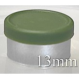 13mm Matte Flip Off Vial Seals, Avocado Green, Bag 1000