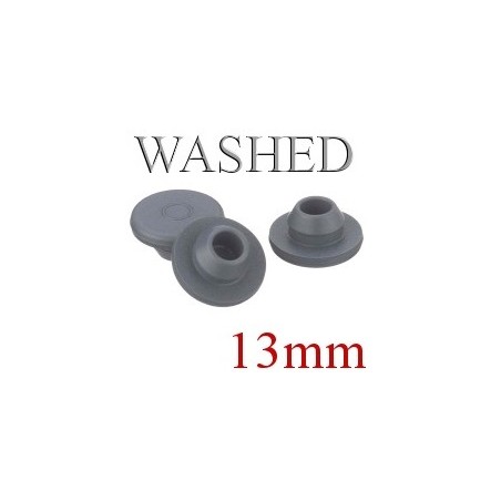 Washed Ready to Sterilize Vial Stoppers, 13mm, Bag of 8000