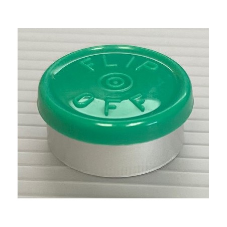 20mm Flip Off Vial Seals, Green, Bag of 1000