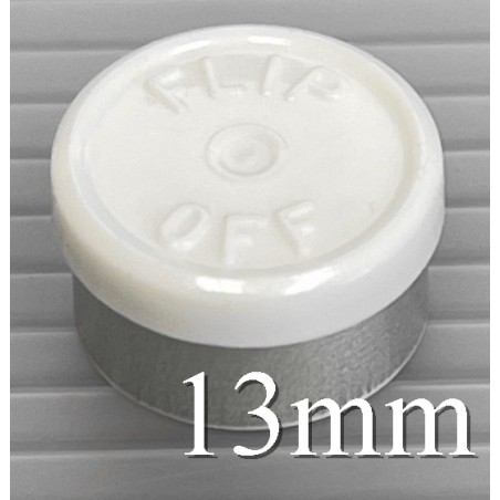 13mm Flip Off Vial Seals, White, Bag of 1000