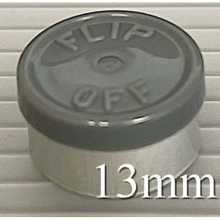 13mm Flip Off Vial Seals, Dark Gray, Pack of 100
