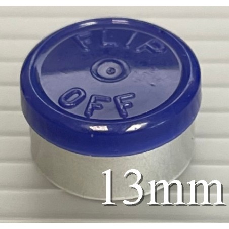 Dark Navy Blue West 13mm Flip Off Vial Seals, Pack of 100