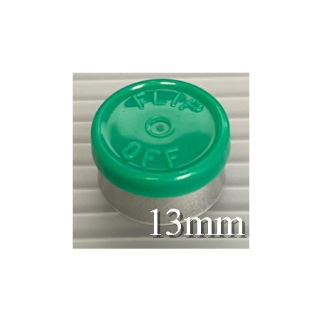 Green West 13mm Flip Off Vial Seals, Pack of 100