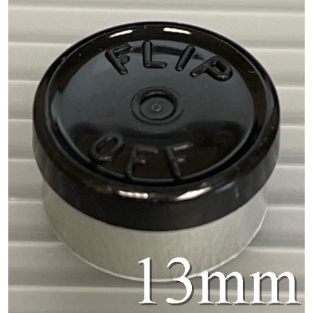 Black West 13mm Flip Off Vial Seals, Pack of 100