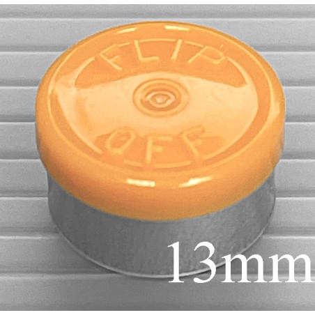 Faded Light Orange West 13mm Flip Off Vial Seals, Case of 1000