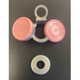 20mm Flip Off-Tear Off Vial Seals, Pink, Bag 1000
