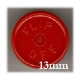 13mm Flip Off Vial Seals, Red, Pack of 100