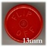 13mm Flip Off Vial Seals, Red, Pack of 100