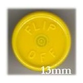 13mm Flip Off Vial Seals, Yellow, Pack of 100