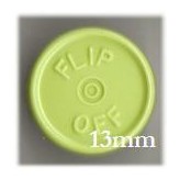 13mm Flip Off Vial Seals, Faded Light Green, Pk 100