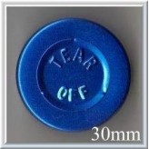 30mm Center Tear Vial Seal, Blue, Pk 250