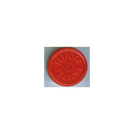 20mm Flip Off-Tear Off Vial Seals, Red, Pack of 100