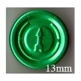 13mm Complete Tear Off Vial Seals, Green, Pk 100