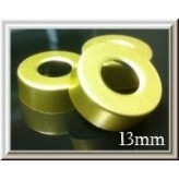 13mm Hole Punched Vial Seals, Gold, bag 1000