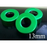 13mm Hole Punched Vial Seals, Green, bag 1000