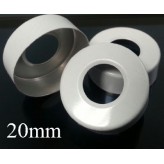 20mm Hole Punched Vial Seals, White, Bag 1000